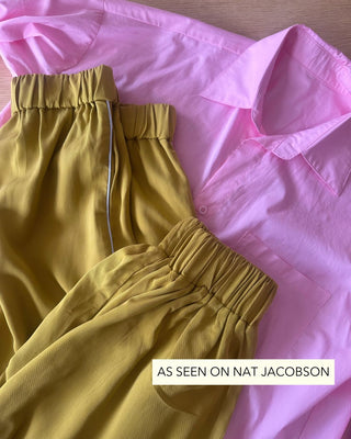 The Drift Track Pant - Marigold with Ice Blue Piping