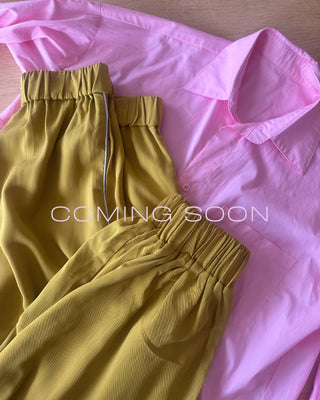 The Drift Track Pant - Marigold with Ice Blue Piping