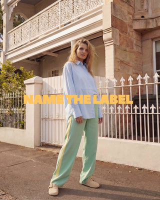 STRIPE PANT - MINT and SUN - 100% TENCEL