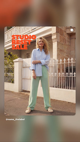 STRIPE PANT - MINT and SUN - 100% TENCEL